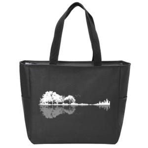 Guitar Lake Nature Wilderness Graphic Zip Tote Bag