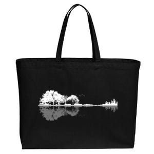 Guitar Lake Nature Wilderness Graphic Cotton Canvas Jumbo Tote