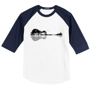 Guitar Lake Nature Wilderness Graphic Baseball Sleeve Shirt