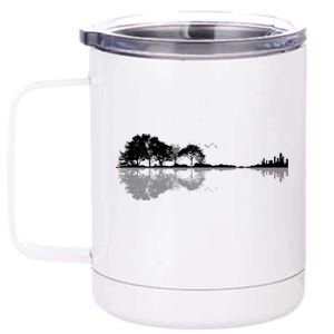 Guitar Lake Nature Wilderness Graphic 12 oz Stainless Steel Tumbler Cup