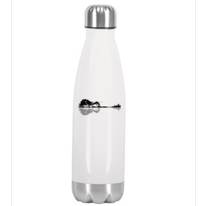 Guitar Lake Nature Wilderness Graphic Stainless Steel Insulated Water Bottle