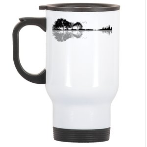 Guitar Lake Nature Wilderness Graphic Stainless Steel Travel Mug