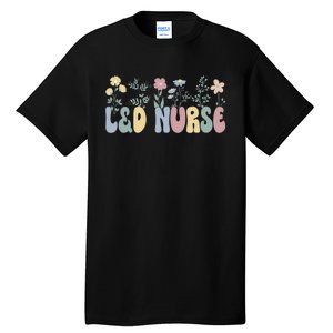 Groovy L&D Nurse Labor And Delivery Nurse Flowers Tall T-Shirt