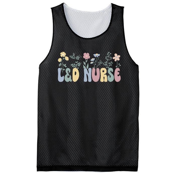 Groovy L&D Nurse Labor And Delivery Nurse Flowers Mesh Reversible Basketball Jersey Tank