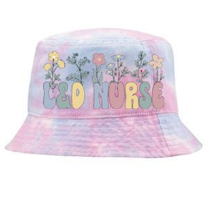 Groovy L&D Nurse Labor And Delivery Nurse Flowers Tie-Dyed Bucket Hat