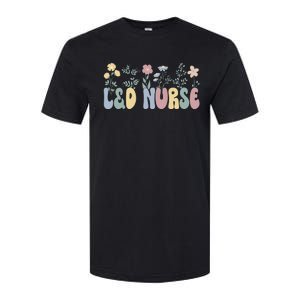 Groovy L&D Nurse Labor And Delivery Nurse Flowers Softstyle CVC T-Shirt