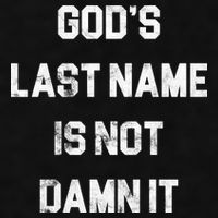 Gods Last Name Is Not Damn It Ladies PosiCharge Tri-Blend Wicking Tank