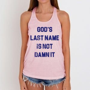 Gods Last Name Is Not Damn It Women's Knotted Racerback Tank