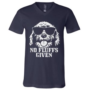 Goldendoodle Labradoodle No Fluffs The Dood Funny Doodle Dog V-Neck T-Shirt