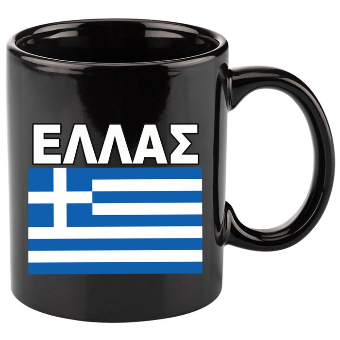 Greek Language National Flag Of Greece 11oz C Handle Ceramic Mug