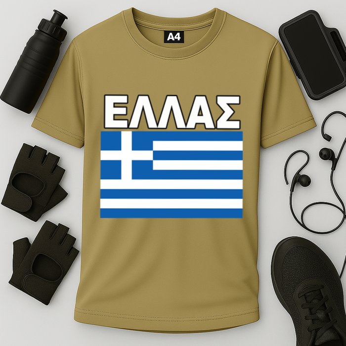 Greek Language National Flag Of Greece Cooling Performance Crew T-Shirt