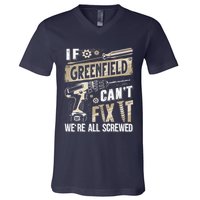 Greenfield Last Name If Greenfield CanT Fix It V-Neck T-Shirt