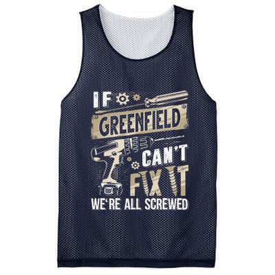 Greenfield Last Name If Greenfield CanT Fix It Mesh Reversible Basketball Jersey Tank