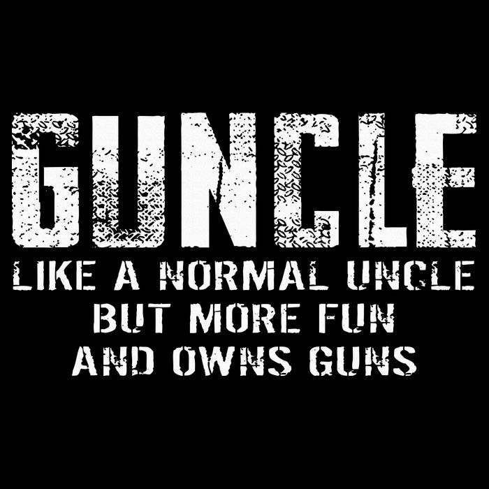 Guncle Like Normal Uncle More Fun Owns Guns Cropped Pullover Crew