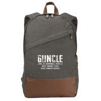 Guncle Like Normal Uncle More Fun Owns Guns Cotton Canvas Backpack