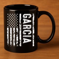 Garcia Last Name Funny Surname Team Garcia Family Reunion 11oz C Handle Ceramic Mug