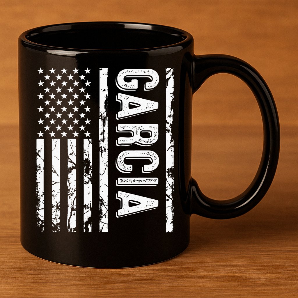 Garcia Last Name Funny Surname Team Garcia Family Reunion 11oz C Handle Ceramic Mug