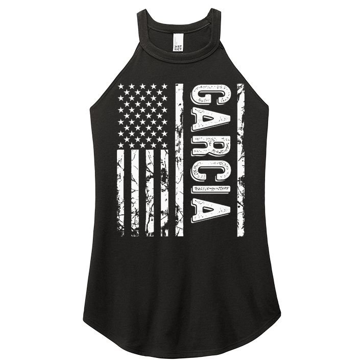 Garcia Last Name Funny Surname Team Garcia Family Reunion Women's Perfect Tri Rocker Tank
