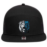 Graphic Lions Name Distressed Classic Lion Name Styles Funny Gift 7 Panel Mesh Trucker Snapback Hat