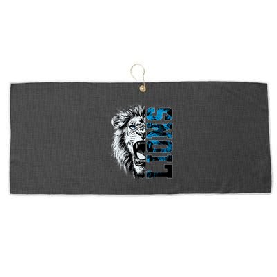 Graphic Lions Name Distressed Classic Lion Name Styles Funny Gift Large Microfiber Waffle Golf Towel