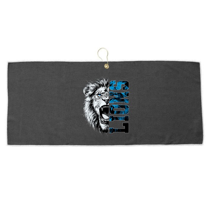 Graphic Lions Name Distressed Classic Lion Name Styles Funny Gift Large Microfiber Waffle Golf Towel