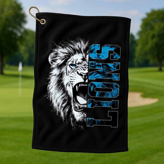 Graphic Lions Name Distressed Classic Lion Name Styles Funny Gift Golf Towel