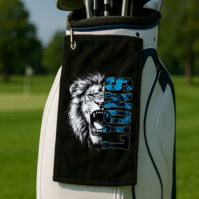 Graphic Lions Name Distressed Classic Lion Name Styles Funny Gift Golf Towel