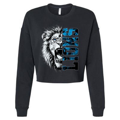 Graphic Lions Name Distressed Classic Lion Name Styles Funny Gift Cropped Pullover Crew