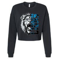 Graphic Lions Name Distressed Classic Lion Name Styles Funny Gift Cropped Pullover Crew