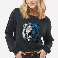 Graphic Lions Name Distressed Classic Lion Name Styles Funny Gift Cropped Pullover Crew
