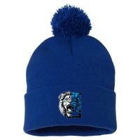 Graphic Lions Name Distressed Classic Lion Name Styles Funny Gift Pom Pom 12in Knit Beanie