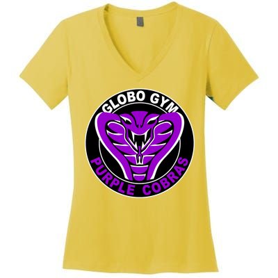 Globo Gym Purple Cobras Gym Women's V-Neck T-Shirt