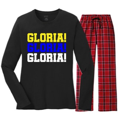 Gloria! Gloria! Gloria! Women's Long Sleeve Flannel Pajama Set 