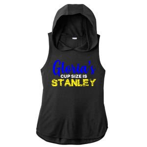 Gloria's Cup size is Stanley  Ladies PosiCharge Tri-Blend Wicking Draft Hoodie Tank