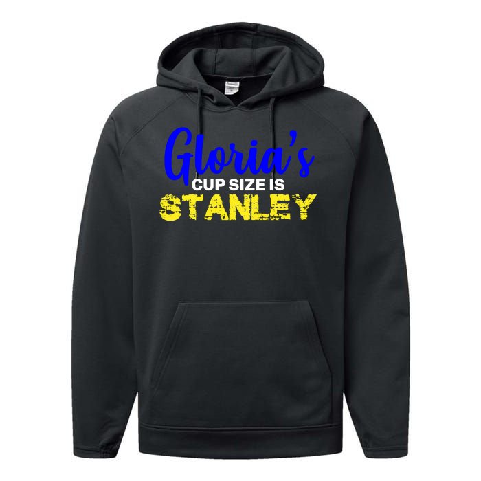 Gloria's Cup size is Stanley  Performance Fleece Hoodie