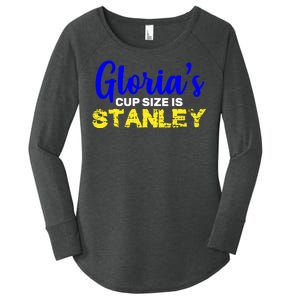 Gloria's Cup size is Stanley  Women's Perfect Tri Tunic Long Sleeve Shirt