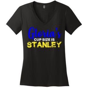 Gloria's Cup size is Stanley  Women's V-Neck T-Shirt