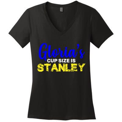 Gloria's Cup size is Stanley  Women's V-Neck T-Shirt
