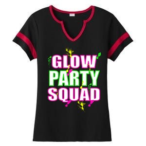 Glow Party Squad Ladies Halftime Notch Neck Tee