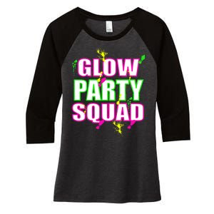 Glow Party Squad Women's Tri-Blend 3/4-Sleeve Raglan Shirt