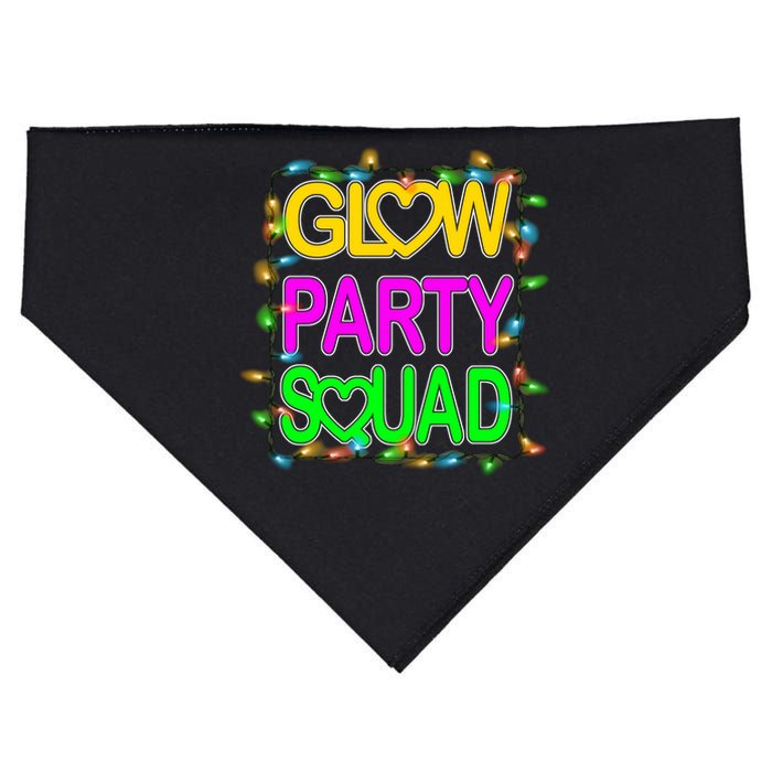 Glow Party Squad1 USA-Made Doggie Bandana