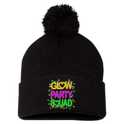 Glow Party Squad1 Pom Pom 12in Knit Beanie