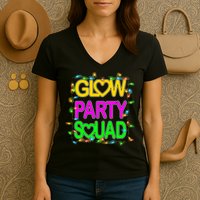 Glow Party Squad1 Women's V-Neck T-Shirt
