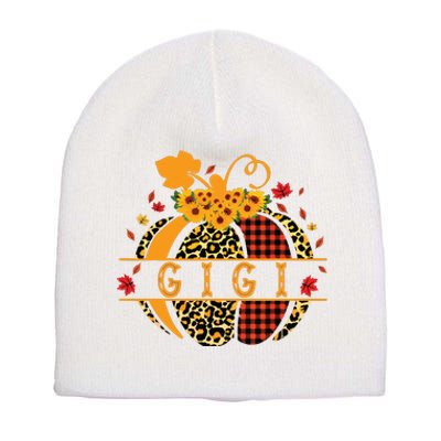 Gigi Leopard Print Pumpkin For Grandma Gigi Women Fall Short Acrylic Beanie