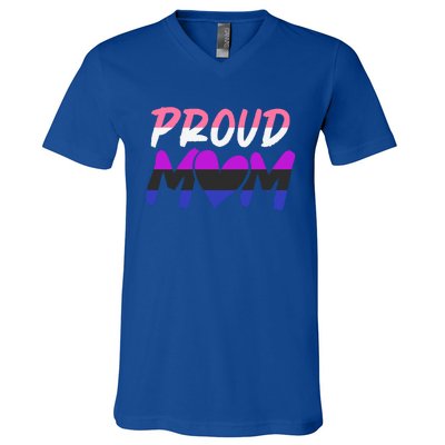 Genderfluid Lgbtq Proud Mom Pride Month Queer Equality Lgbt Gift V-Neck T-Shirt