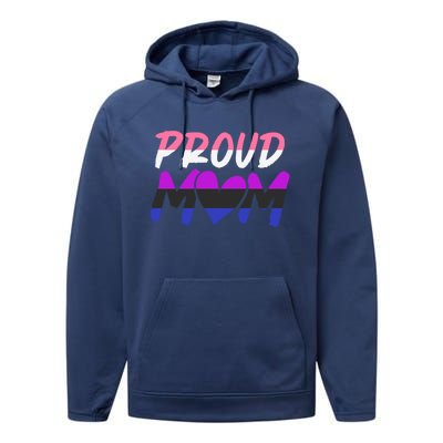 Genderfluid Lgbtq Proud Mom Pride Month Queer Equality Lgbt Gift Performance Fleece Hoodie