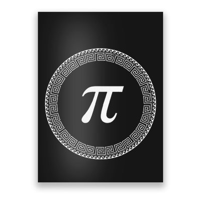 Greek Letter Pi 3.14 Math Geometry Symbol Ancient Meander Poster