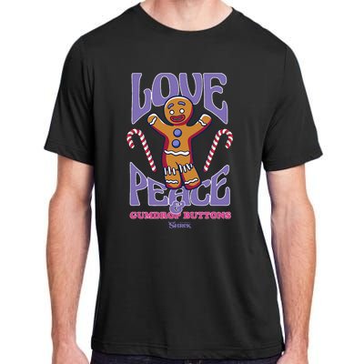 Gingy Love Peace & Gumdrop Buttons Adult ChromaSoft Performance T-Shirt