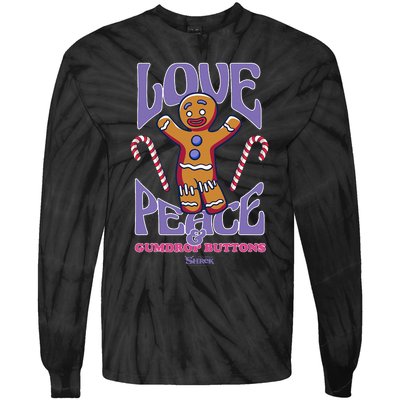 Gingy Love Peace & Gumdrop Buttons Tie-Dye Long Sleeve Shirt