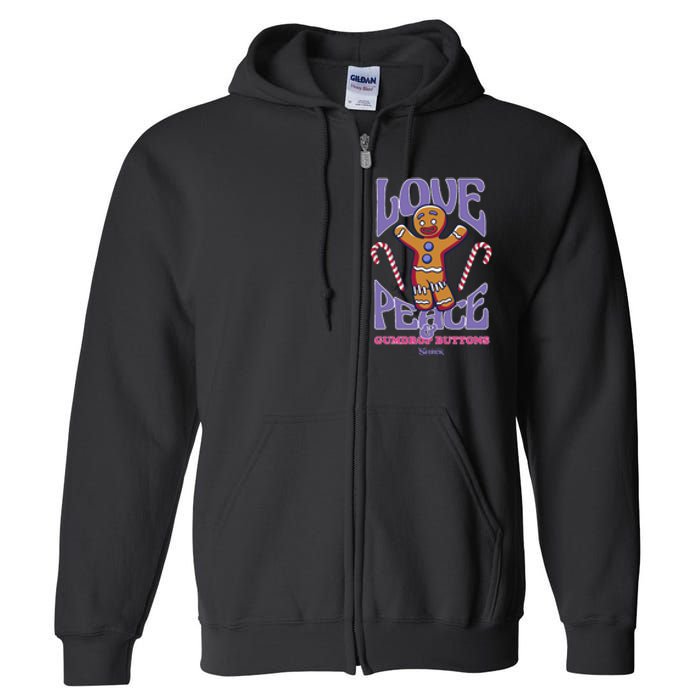 Gingy Love Peace & Gumdrop Buttons Full Zip Hoodie